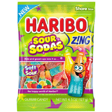 Haribo Zing Sour Sodas 4.5oz Bag
