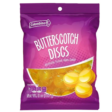 Colombina Butterscotch Discs 8oz Bag