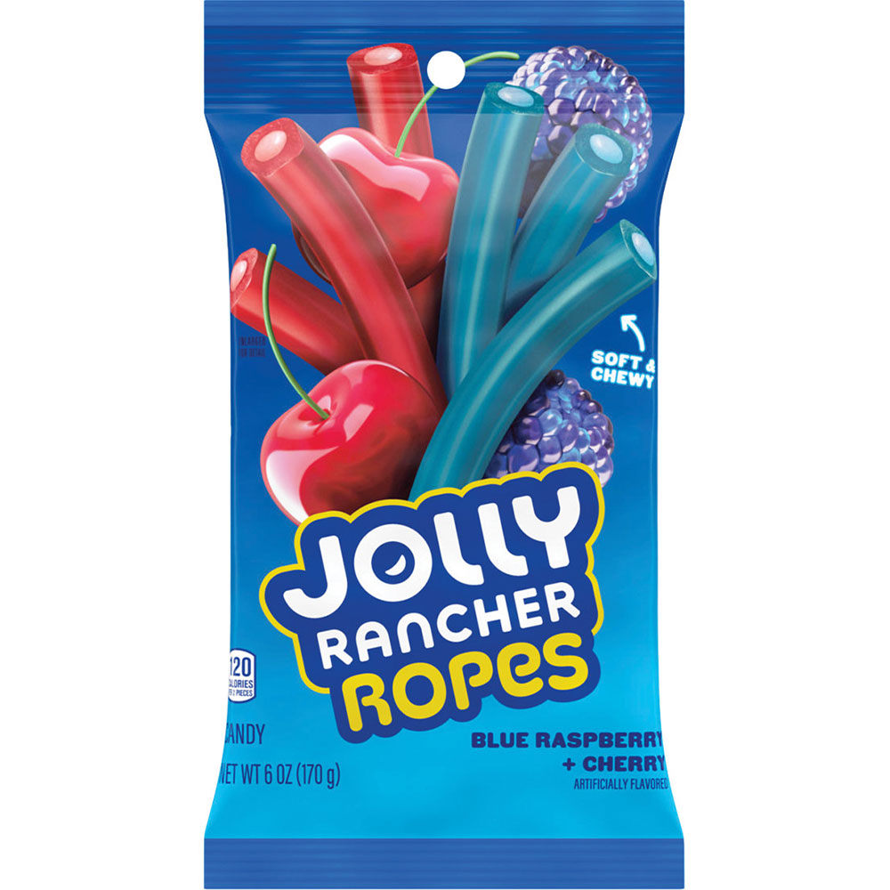 Jolly Rancher Blue Raspberry And Cherry Ropes 6oz Bag