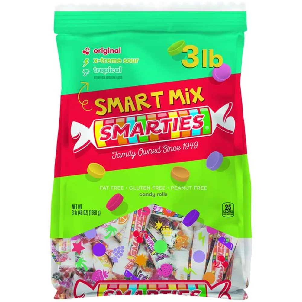 Smarties Smart Mix Candy Rolls 3lb Bag