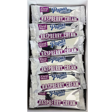 Papas Dark Chocolate Raspberry Cream Bars 24ct Box