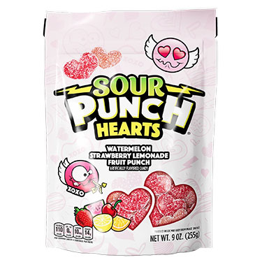 Sour Punch Valentines Hearts 9oz Bag