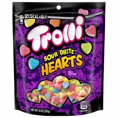 Trolli Sour Brite Hearts 10oz Bag