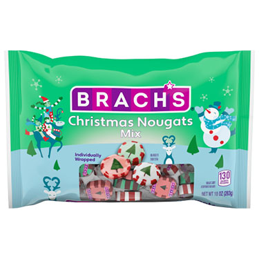 Brachs Peppermint Christmas Nouget Mix 10oz Bag