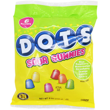 Dots Sour Gummies 8oz Bag