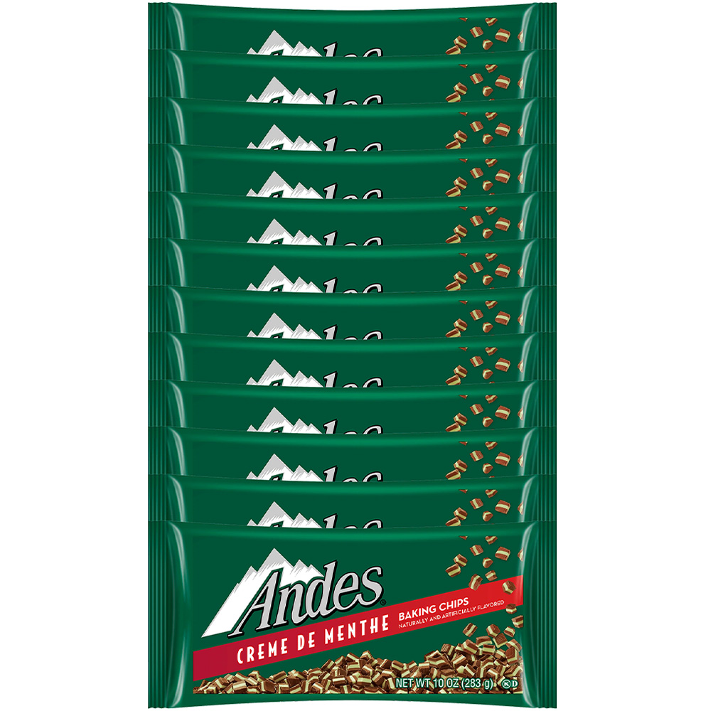 Andes Creme De Menthe Baking Chips 10oz Bag, Pack of 12