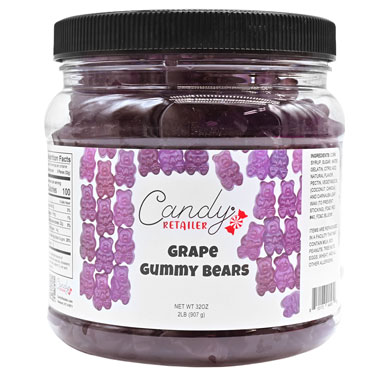 Candy Retailer Gummy Bears Grape 32oz Jar