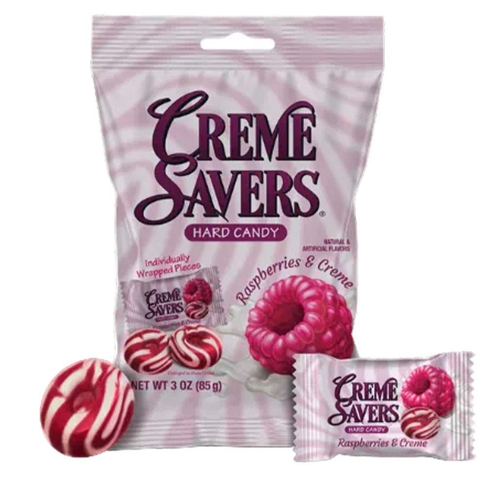 Creme Savers Hard Candy Raspberries and Creme 3oz Bag