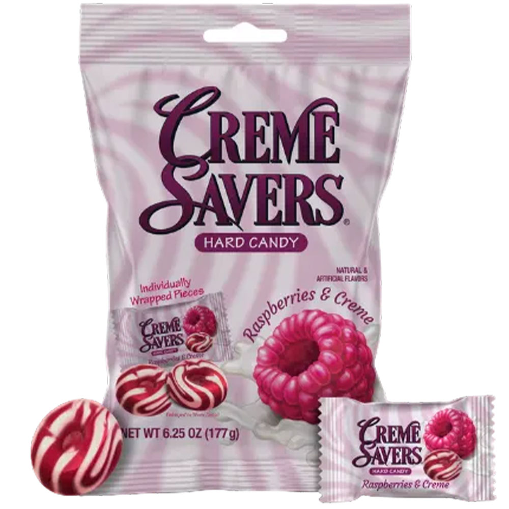 Creme Savers Hard Candy Raspberries and Creme 6.25oz Bag