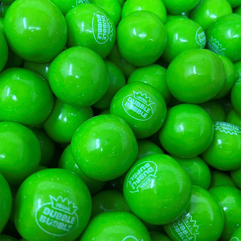 Dubble Bubble 1 Inch Gumballs Green Apple 5 lb