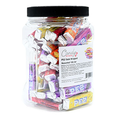 Candy Retailer PEZ Bulk Wrapped Assorted 1Lb Jar