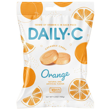 Daily C Orange Flavored Chewable Candy 5.30oz Bag