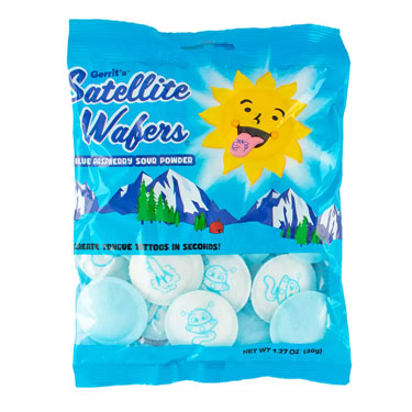 Gerrits Satellite Wafers Blue Raspberry Flavored with Tongue Tattoo 1.27oz Bag