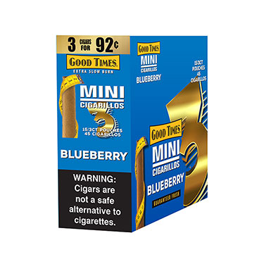 Good Times Mini Cigarillos Blueberry 15ct 3pk