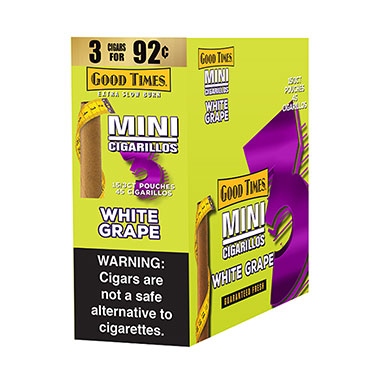 Good Times Mini Cigarillos White Grape 15ct 3pk