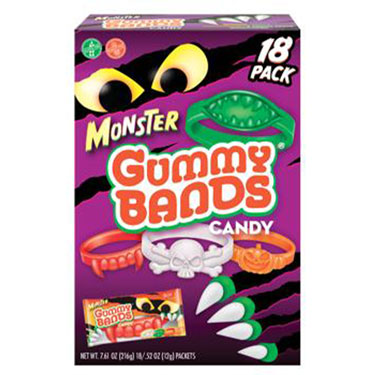 Halloween Monster Gummy Bands Candy 18ct