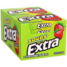 Extra Sours Strawberry Sugar Free Gum 10ct Box