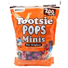 Tootsie Roll Halloween Mini Pops 200ct Bag