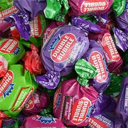 Dubble Bubble Twist Wrapped Gum 3 Flavor 1lb