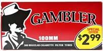 Gambler Cigarette Tubes Regular 100 PP 2.99 200ct Box