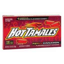 Hot Tamales Firece Chewy Cinnamon 4.25oz Theater Box