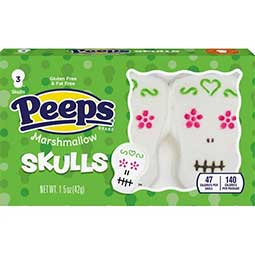 Peeps Marshmallow Skulls 3ct 1.5oz Box