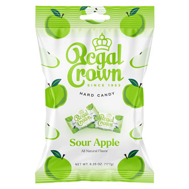 Regal Crown Sour Apple Hard Candy 6.25oz Bag