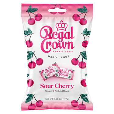 Regal Crown Sour Cherry Hard Candy 6.25oz Bag