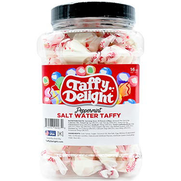 Taffy Delight Peppermint Salt Water Taffy 16oz Jar