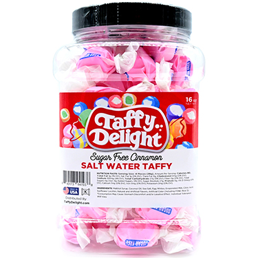 Taffy Delight Sugar Free Cinnamon Salt Water Taffy 16oz Jar